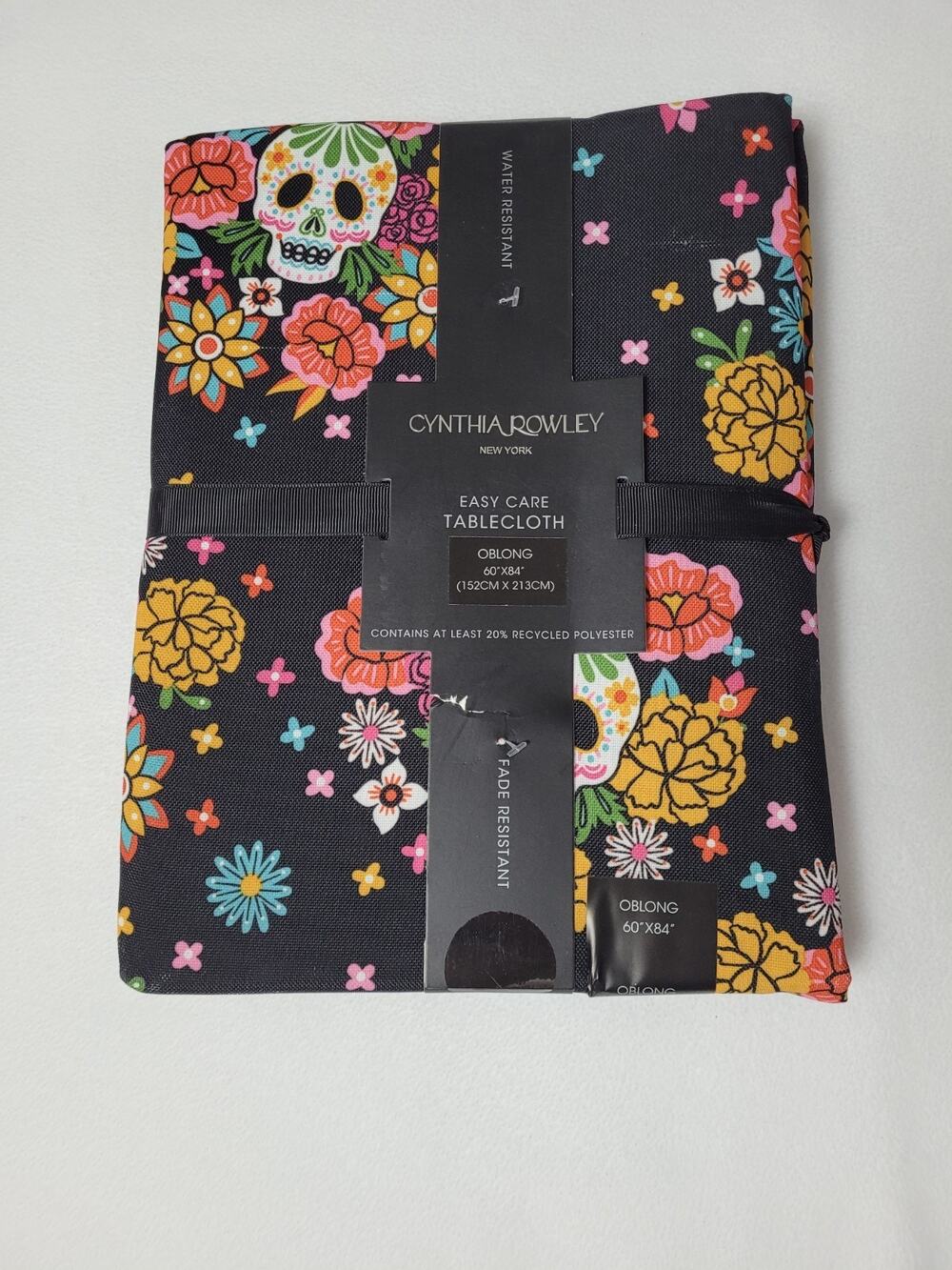 Cynthia Rowley Day of the Dead Skulls Tablecloth Oblong 60" x 84"